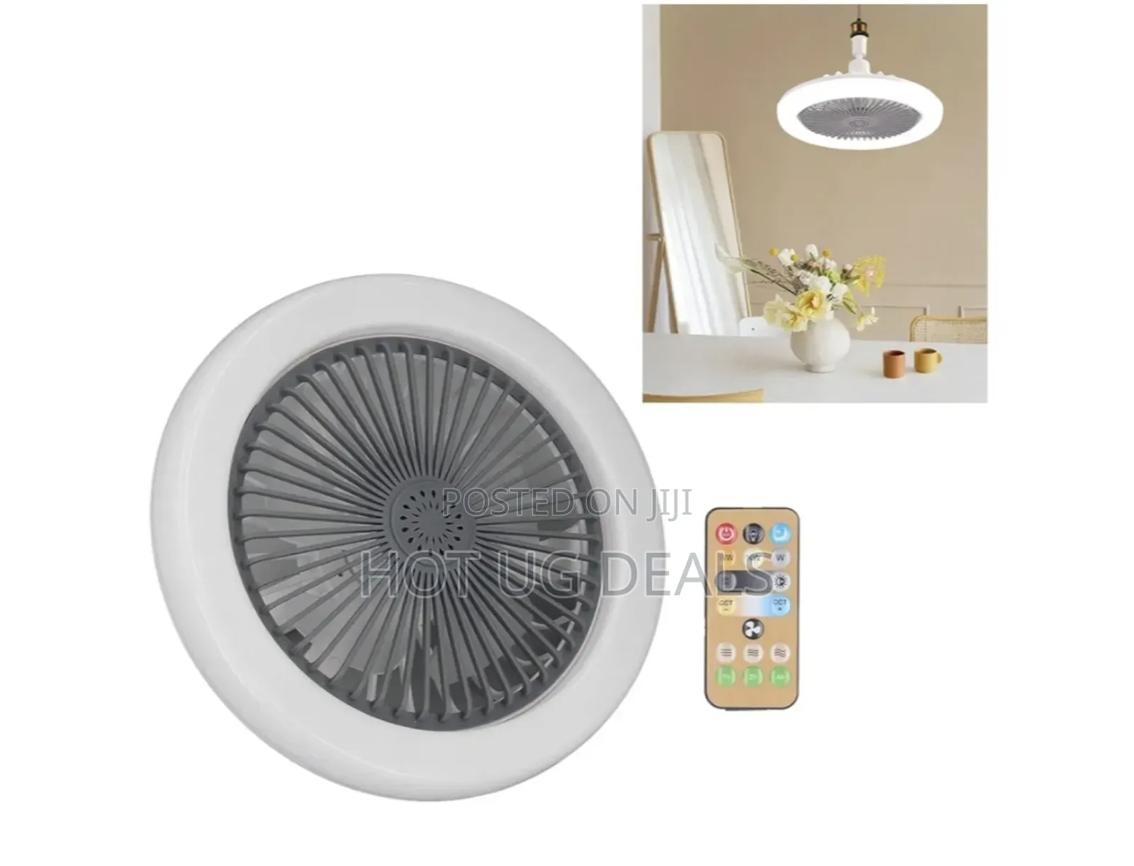 2 In 1 Ceiling Fan Light E27 Remote Control Led Fan Lamp