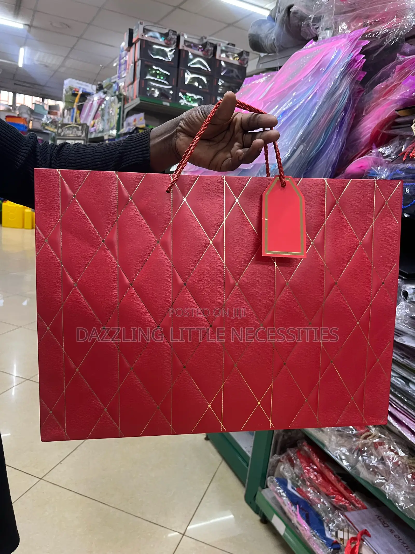 Crimson Gift Bag With Message Tag - Red