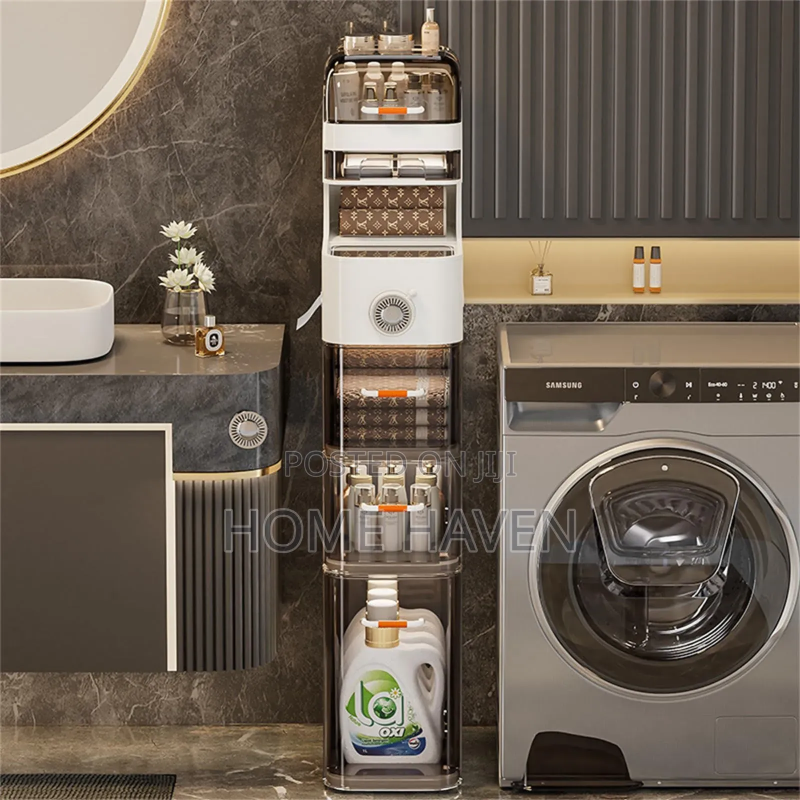 Slim Organizer Cabinet for Bathroom and Laundry Room