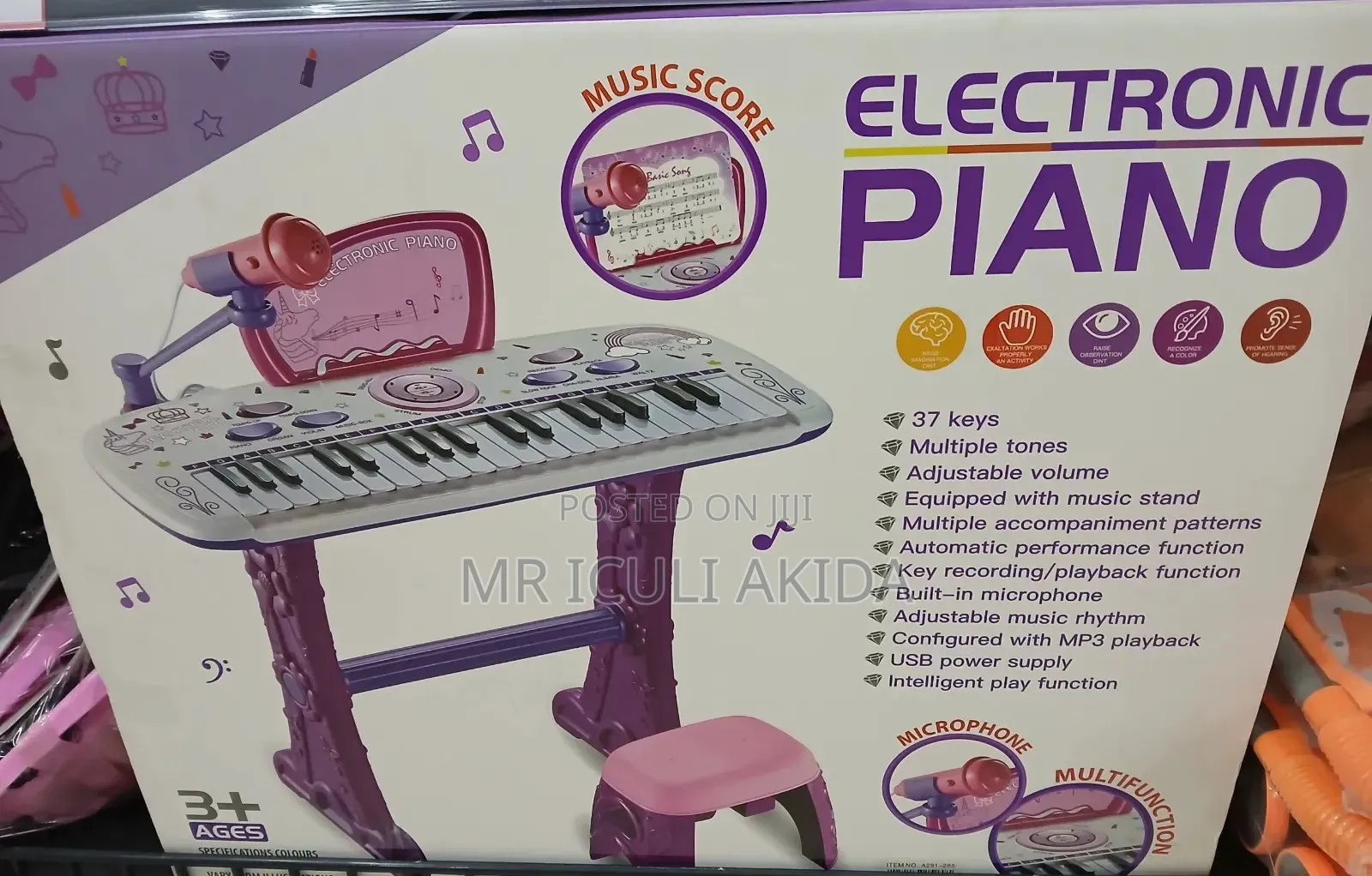 37keys Kids Mini Grand Electronic Piano With Stool
