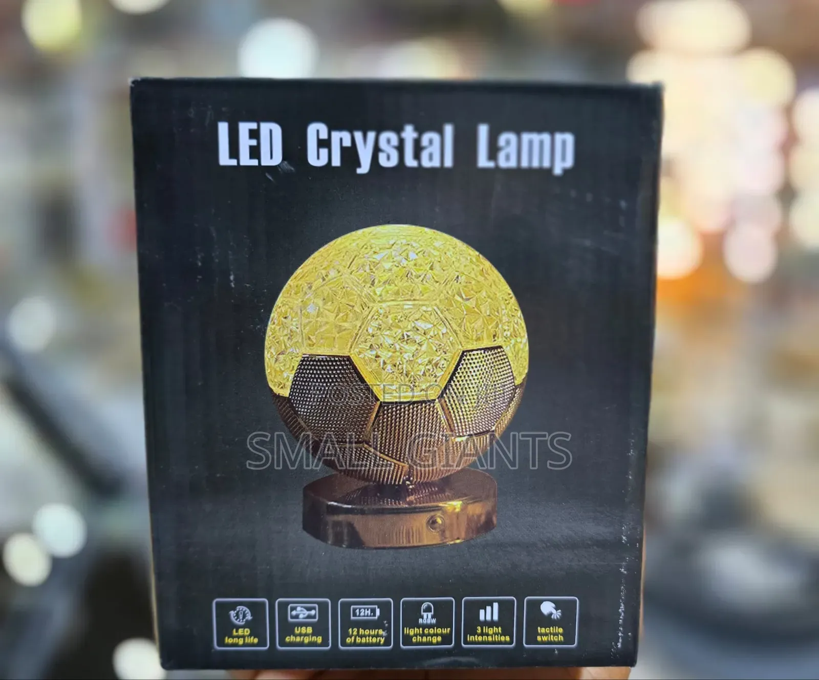 Round Gold Crystal Led Lamp