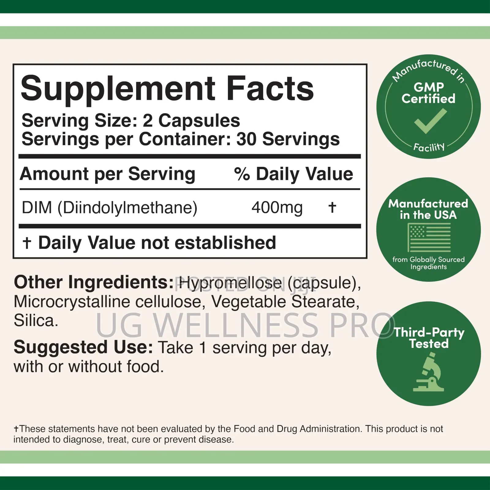 Dim Supplement for Women and Men 60 Capsules