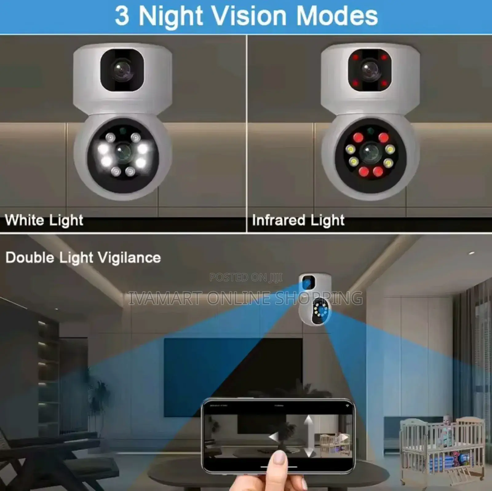 Smart Wi-fi Camera - Dual Lens Day / Night Vision.