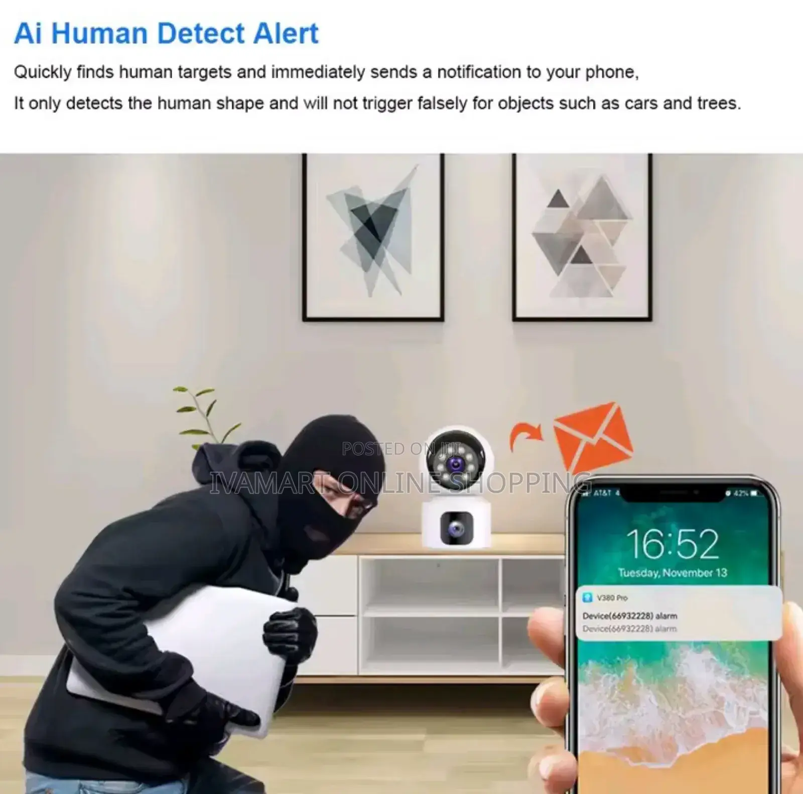 Smart Wi-fi Camera - Dual Lens Day / Night Vision.