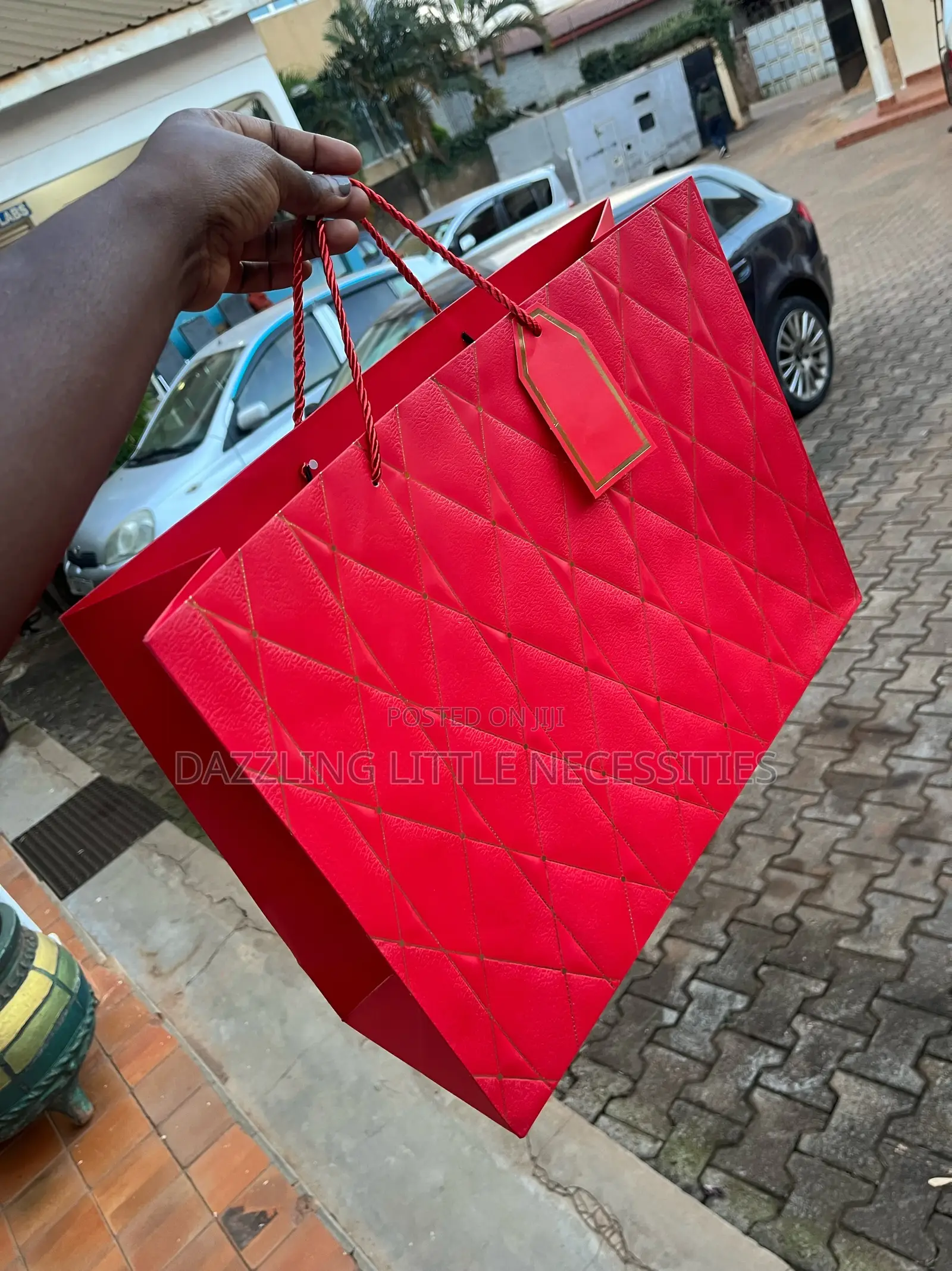 Crimson Gift Bag With Message Tag - Red
