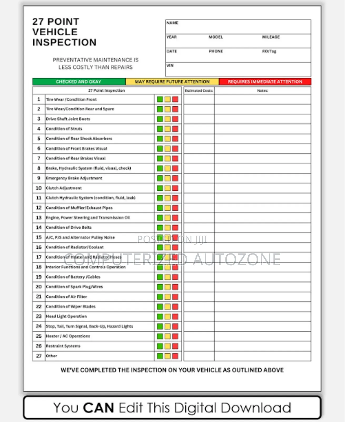Pre and Post Purchase Car Inspection