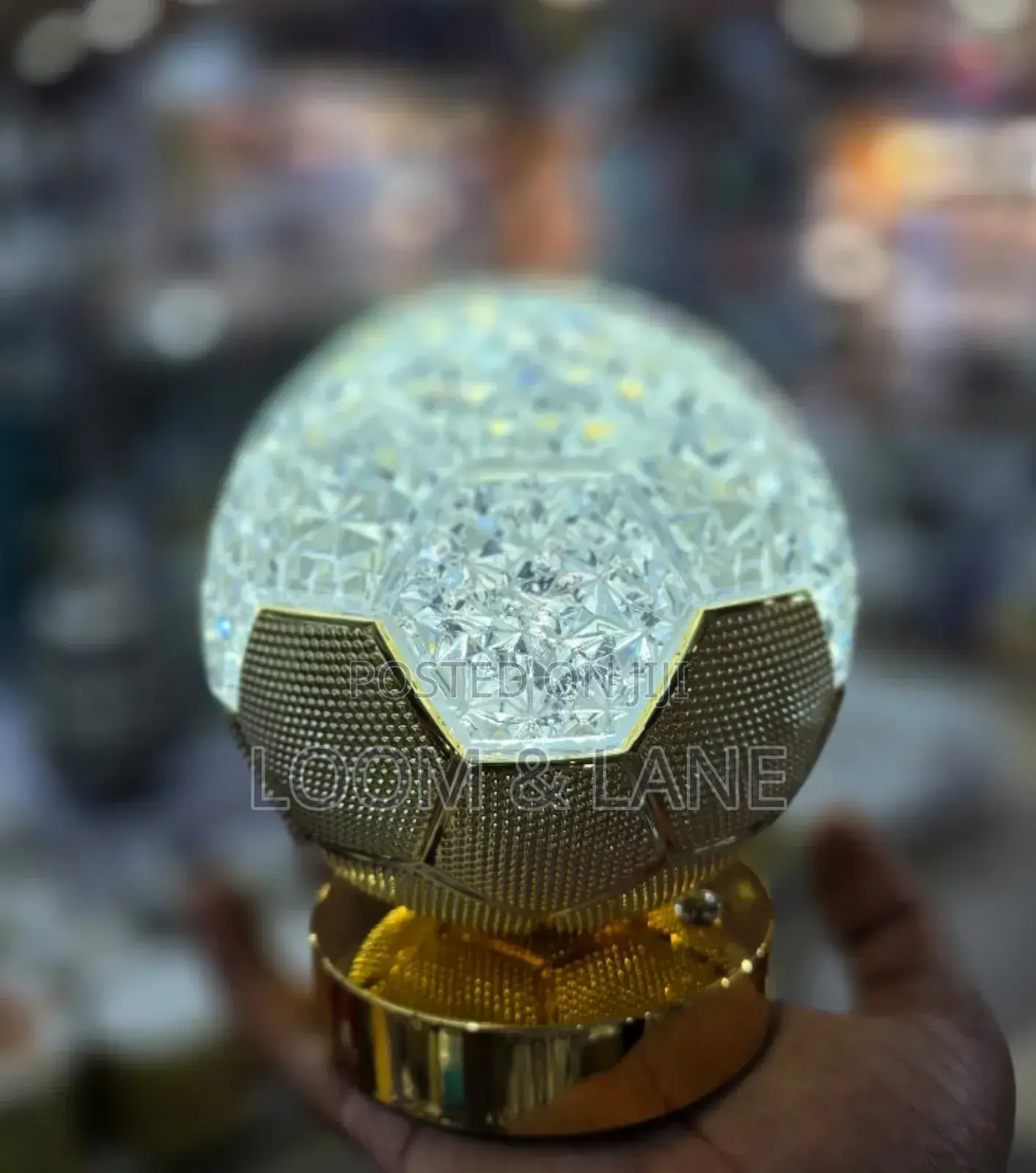 Round Gold Crystal Led Lamp