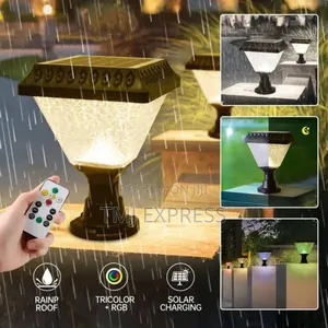 Solar Pillar Lamp for Outdoor With Remote