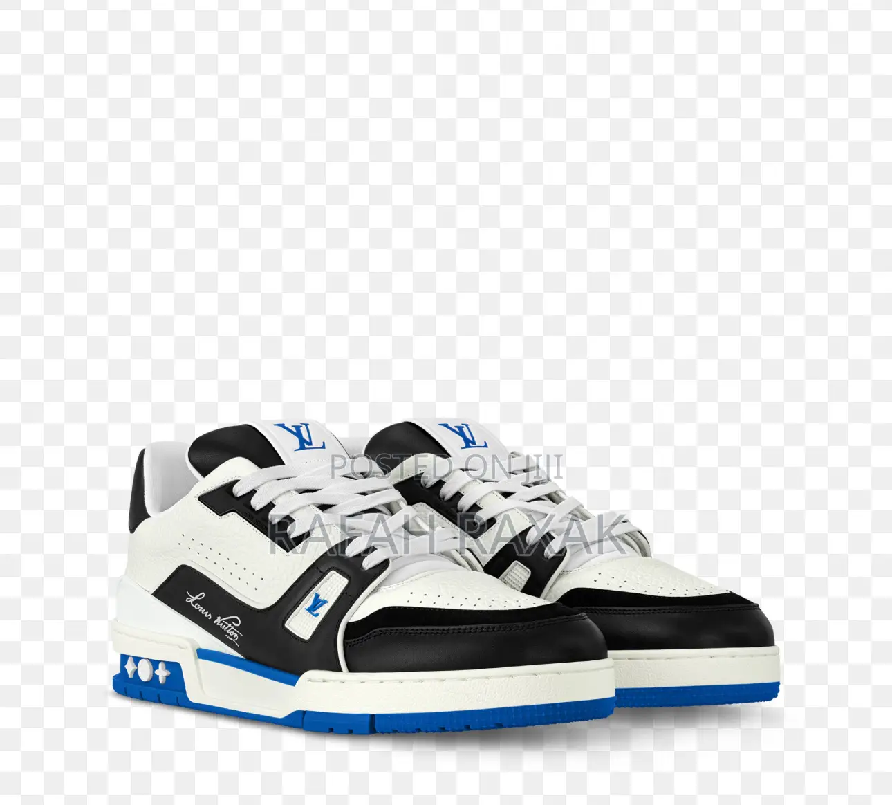 Original White/Black/Blue Louis Vuitton Lv Trainer Sneakers