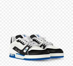Original White/Black/Blue Louis Vuitton Lv Trainer Sneakers
