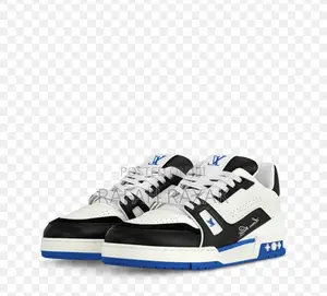 Original White/Black/Blue Louis Vuitton Lv Trainer Sneakers