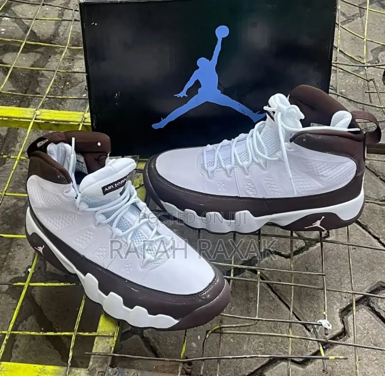 Original White/Brown Air Jordan 9 Retro Sneakers