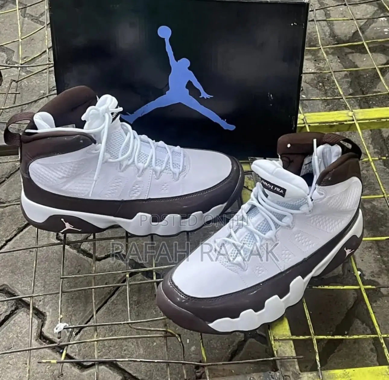Original White/Brown Air Jordan 9 Retro Sneakers