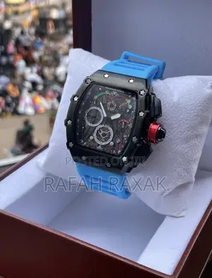 Original Light Blue Luxury Richard Mille Rubber Watch