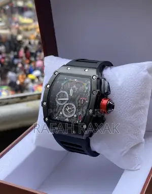 Original Men’S Richard Mille Black Rubber Wrist Watch