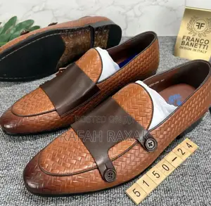 Original Brown Franco Banetti Double Strap Button Loafers