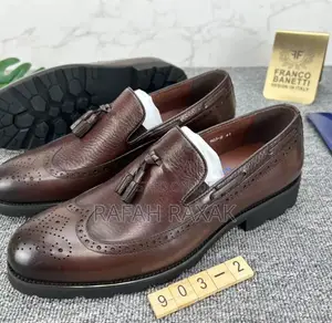Original Men’S Brown Franco Banetti Tassel Leather Loafers