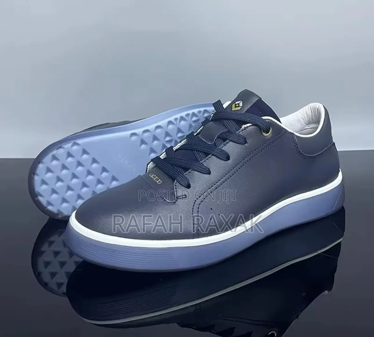 Original Classy Men’S Blue Ecco Smart Casual Leather Sneaker