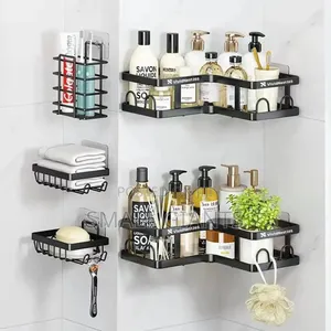 (5) - Piece No Drill Wall Shower Caddy Bathroom Organizer