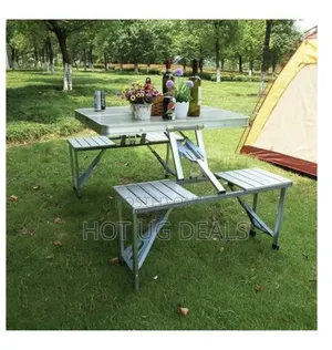 Foldable Camping Table  Tea Table With 4 Chairs Bench Seats