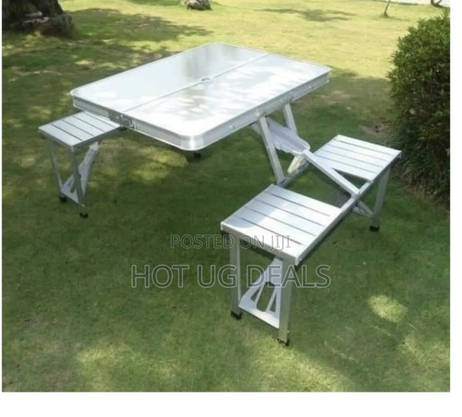 Foldable Camping Table  Tea Table With 4 Chairs Bench Seats
