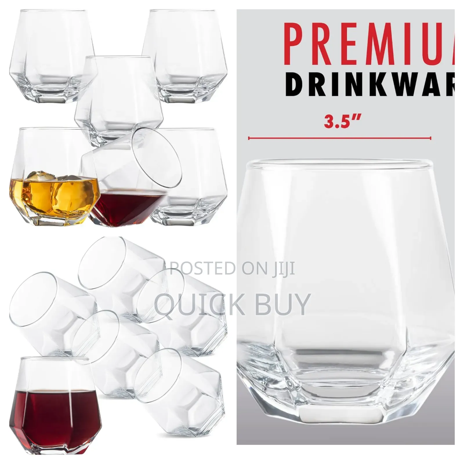 Quality 6pcs 310ml Diamond Whiskey Glasses