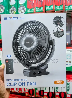 Clip Camping Rechargeable Fan With Remote and Light Button