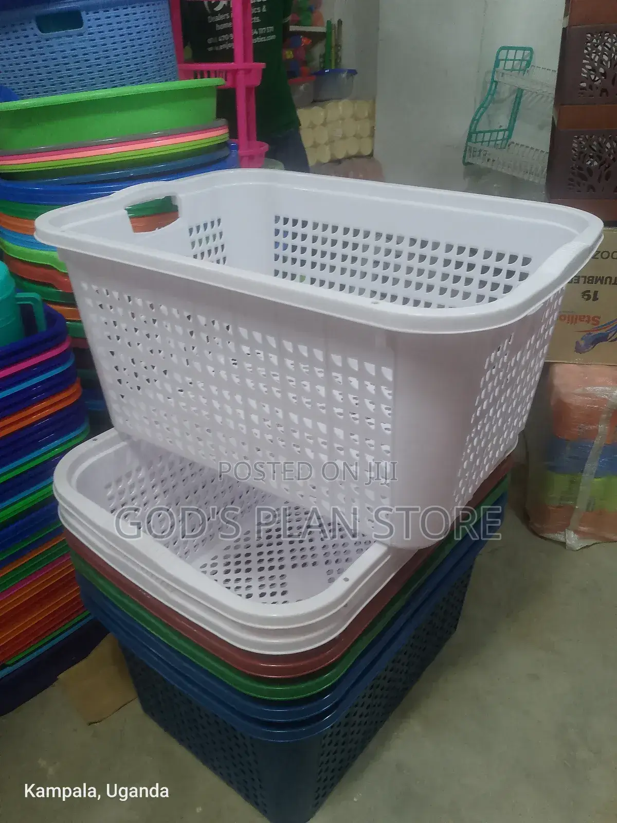 Plastic Kitchen Baskets Big White
