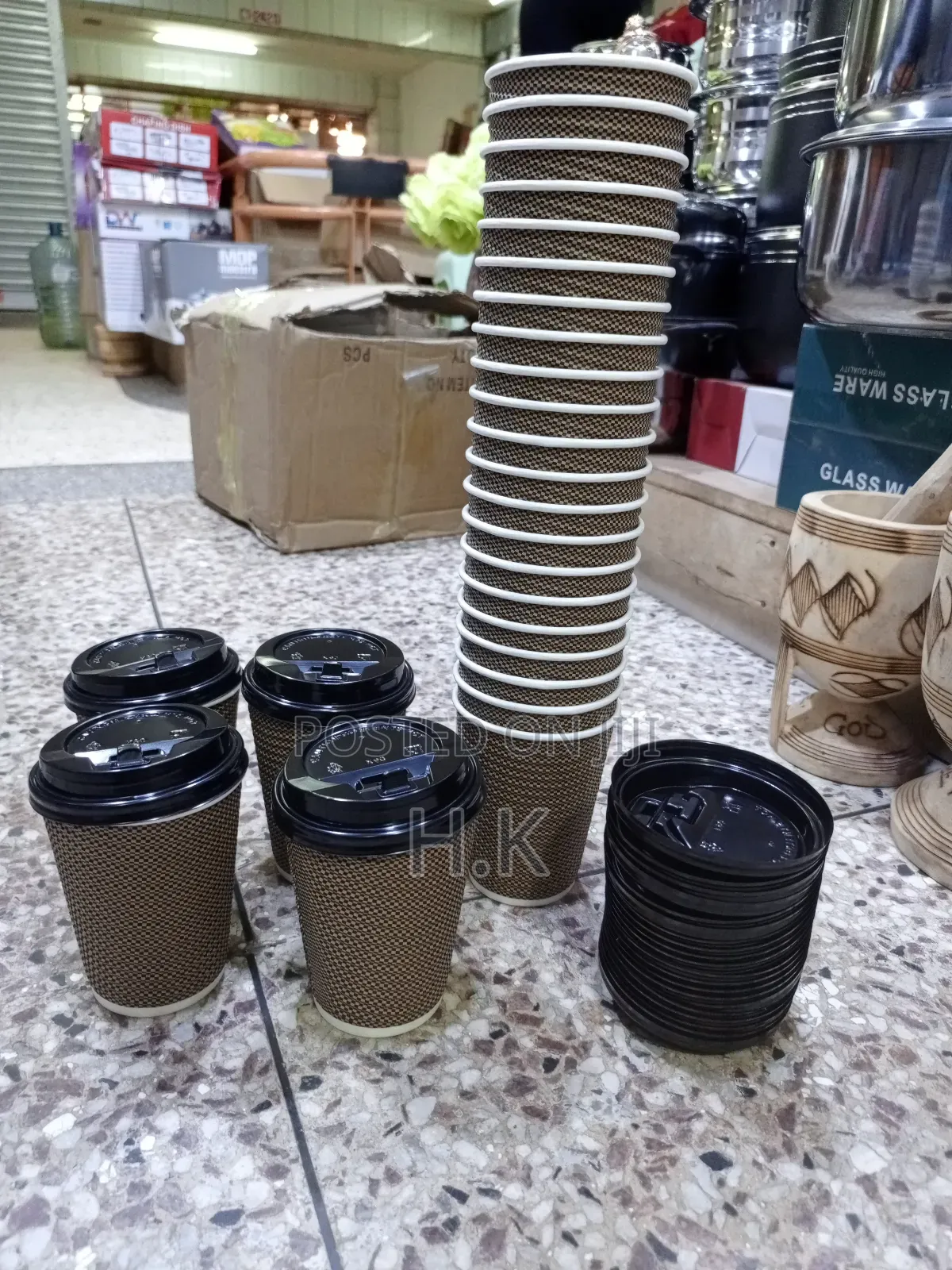 Disposable Paper Coffee Cups (25pcs With Covers)