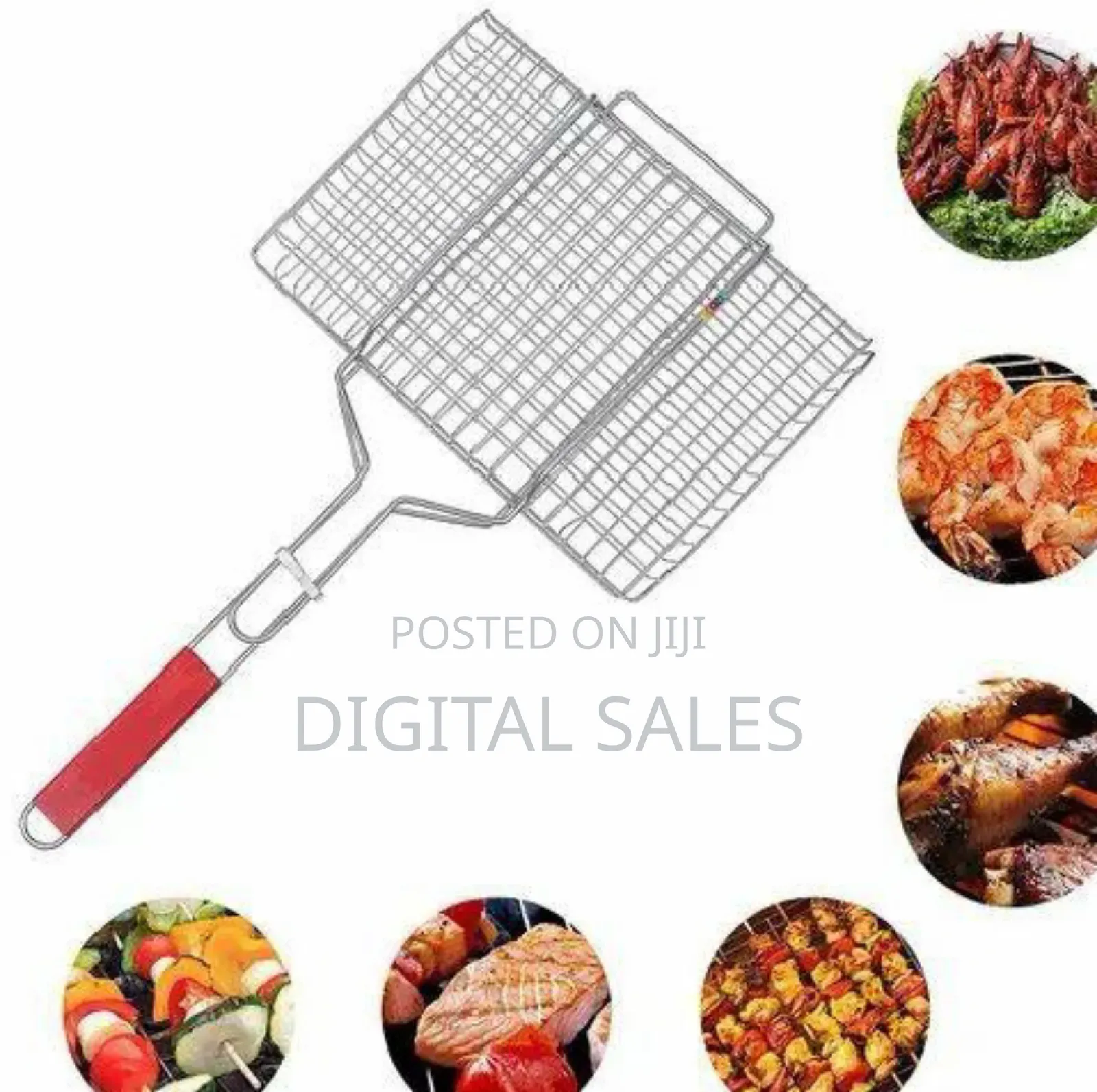 Foldable BBQ Grill Net With Wooden Handle
.