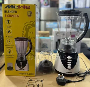 Mewe 1.5l Electric Blender With Grinder-  Black