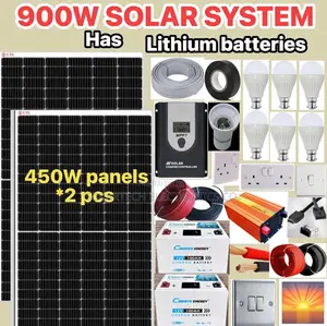 900w Solar System Kit With Lithium Batteries/ Long Lifespan