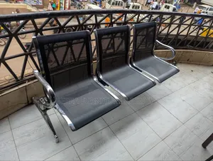 Steel Black Three Seater Chair