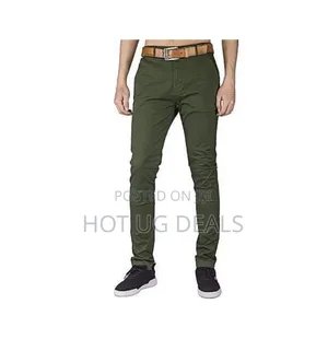 Men's Khaki Stretcher Trousers - Army Green