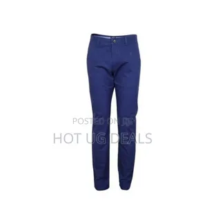 Men's Khaki Stretcher Trousers - Blue
