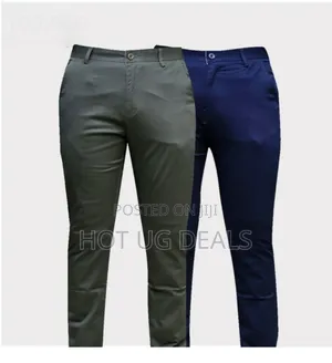 Pack Of 2 Men's Kaki Trousers - Green, Blue