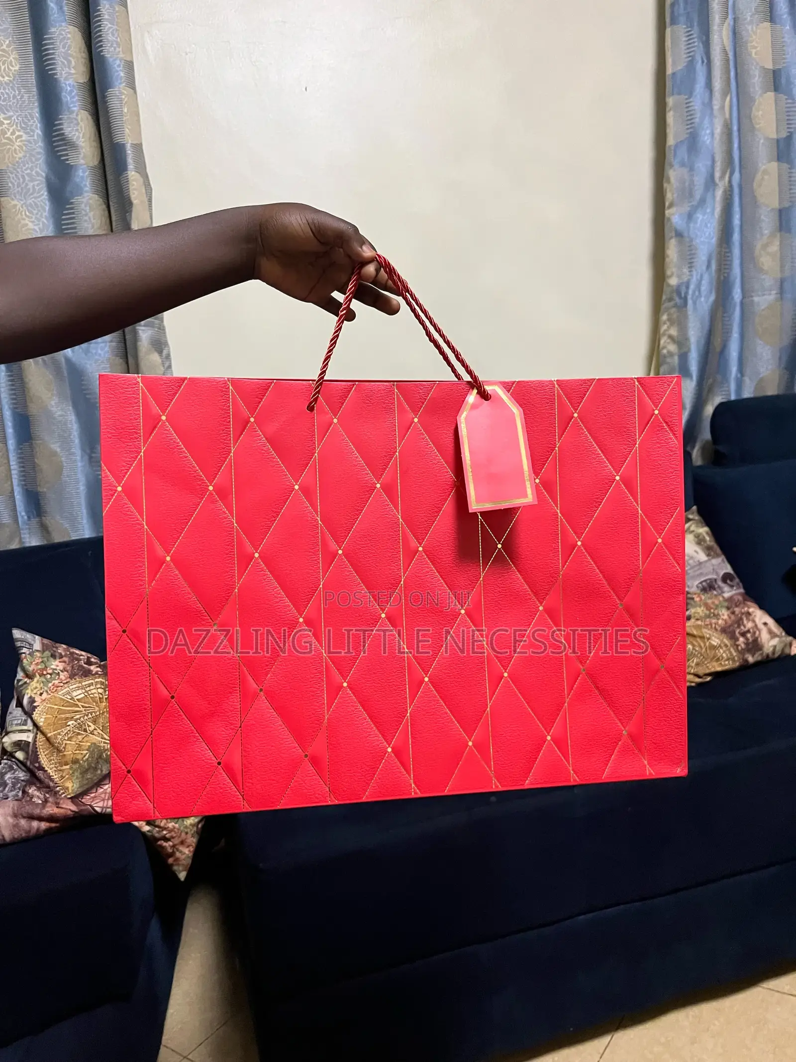 Crimson Gift Bag With Message Tag - Red