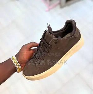 Original Coffee Brown Cat Low Casual Leather Sneakers