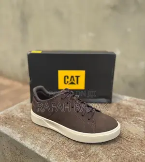 Original Men’S Dark Tan Cat Casual Leather Sneakers