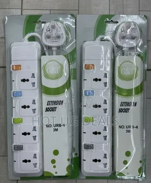G & T Original 4 Way Power Extension Cable Socket - White