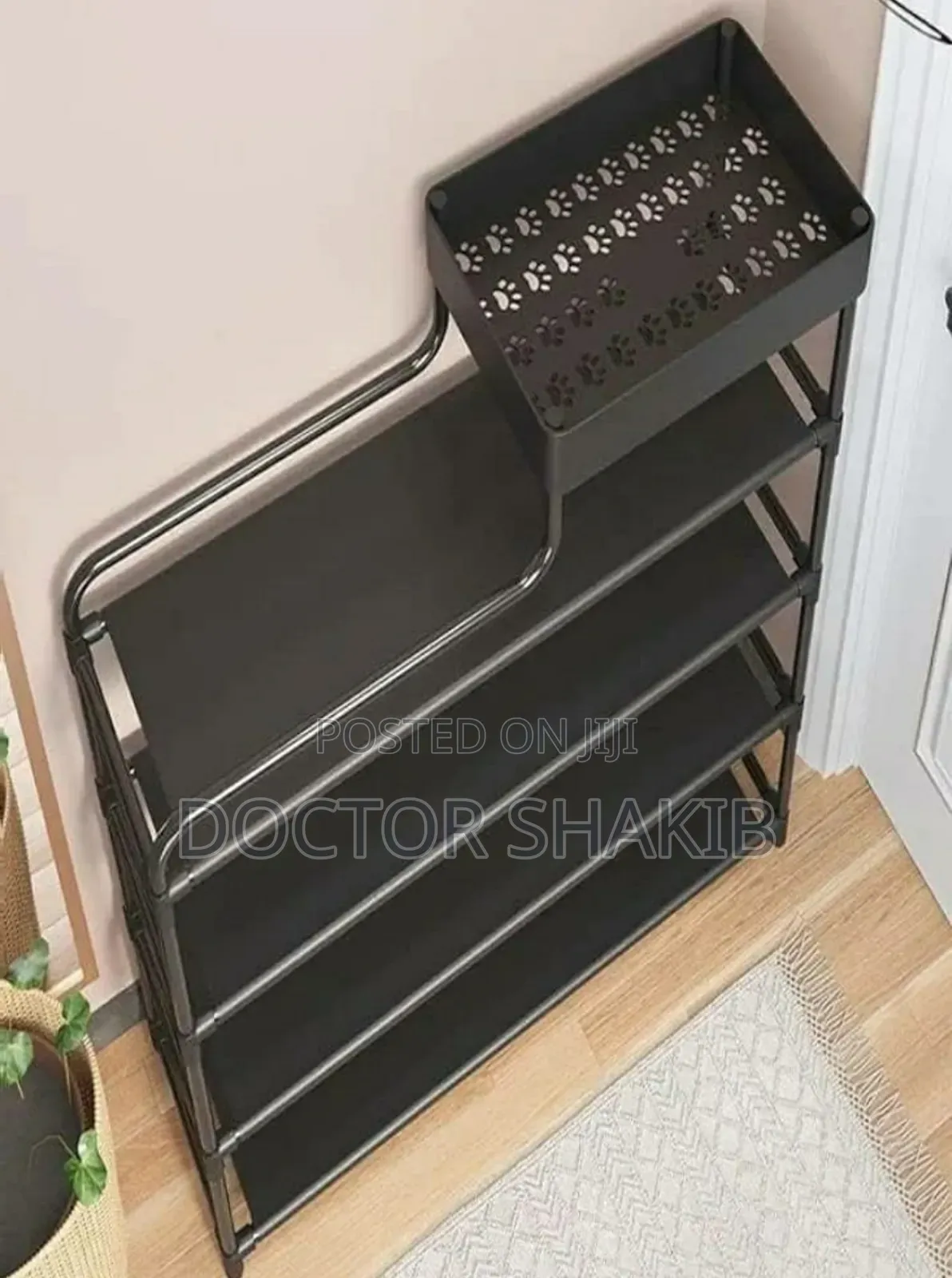 New 5layers Black Multifunction Shoe Rack