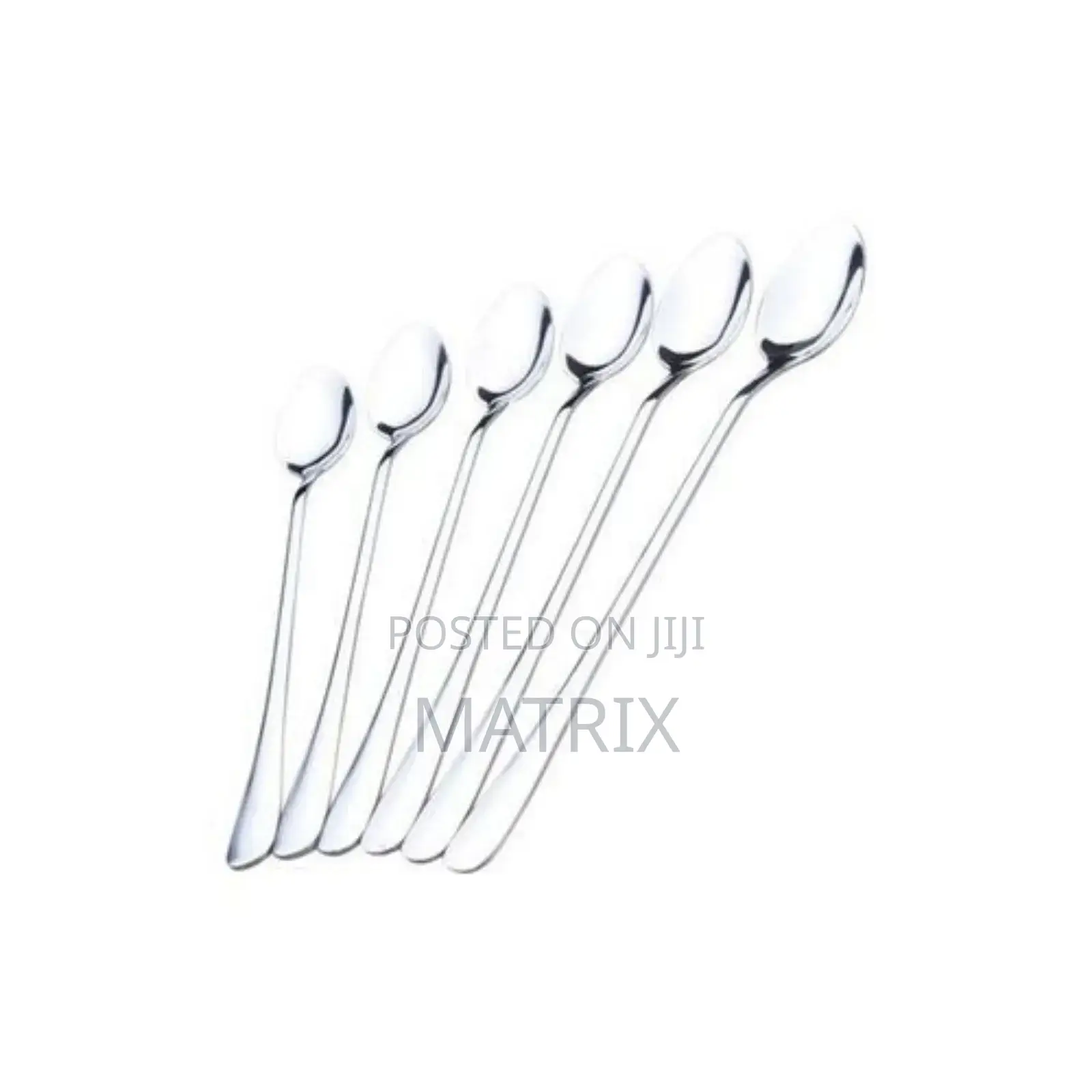 6 PCS Long Tea Spoons - Silver