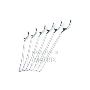 6 PCS Long Tea Spoons - Silver