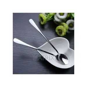 6 PCS Long Tea Spoons - Silver