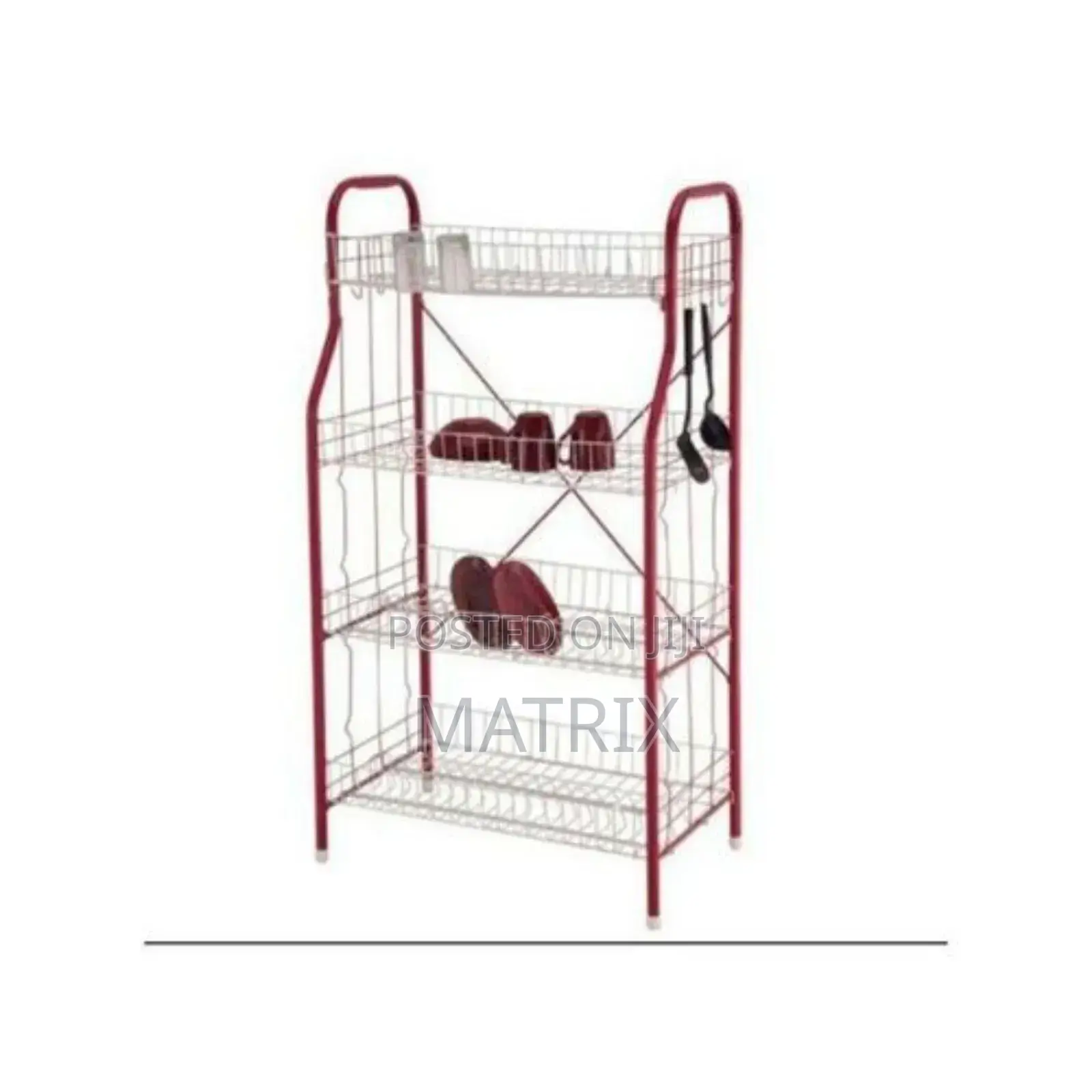 4 Tier Stainless Steel Dish Draining Storage Rack