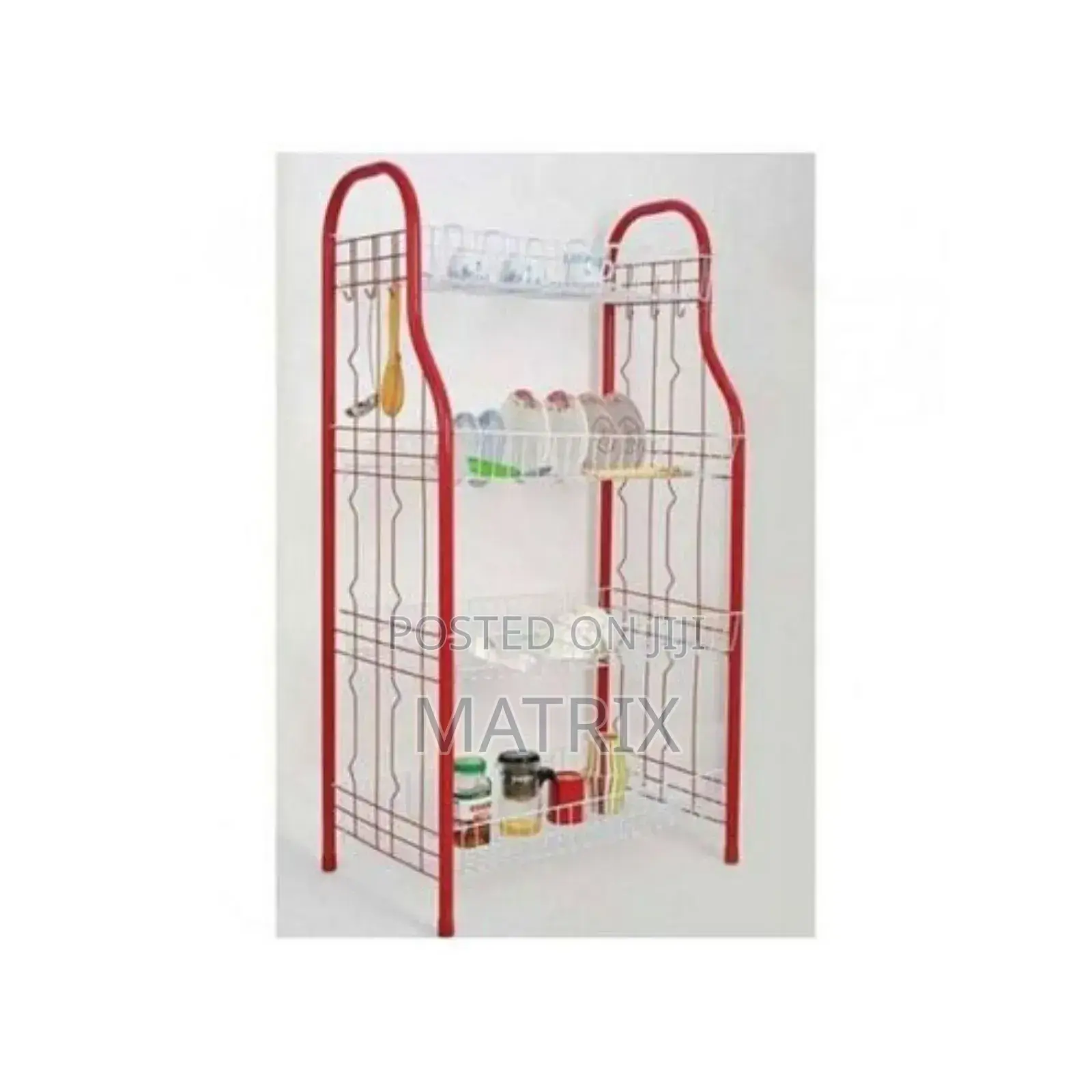 4 Tier Stainless Steel Dish Draining Storage Rack