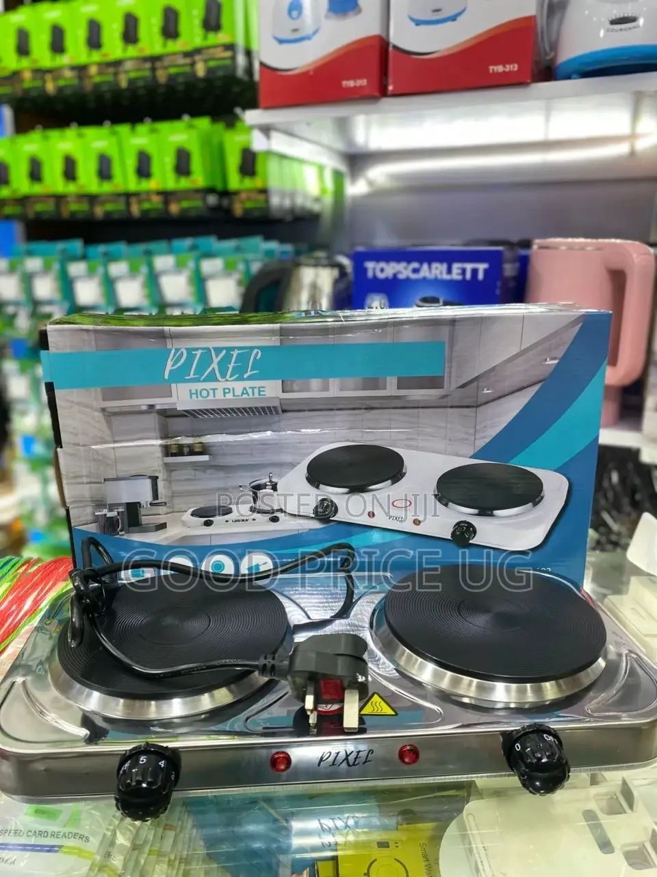 Pixel Double Solid Hotplate With Knobs