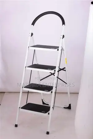 Bathla Ascend 4step Heavy-Duty Steel Rubber Peddled Ladder