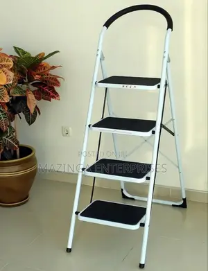 Bathla Ascend 4step Heavy-Duty Steel Rubber Peddled Ladder