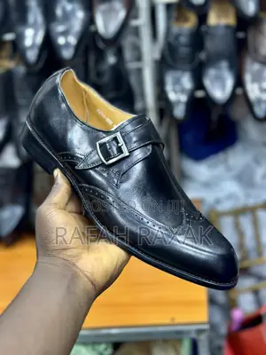 Original Black John Foster Oxford Wingtip Monk Strap Shoes
